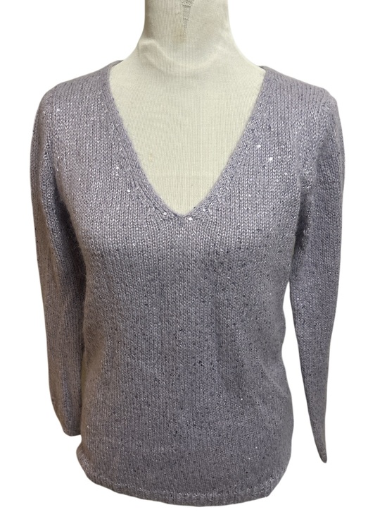Joe Fresh Sweaters - NWT Joe Fresh Shimmering Lavender Knit Sweater V-Neck Holiday Party Size Small